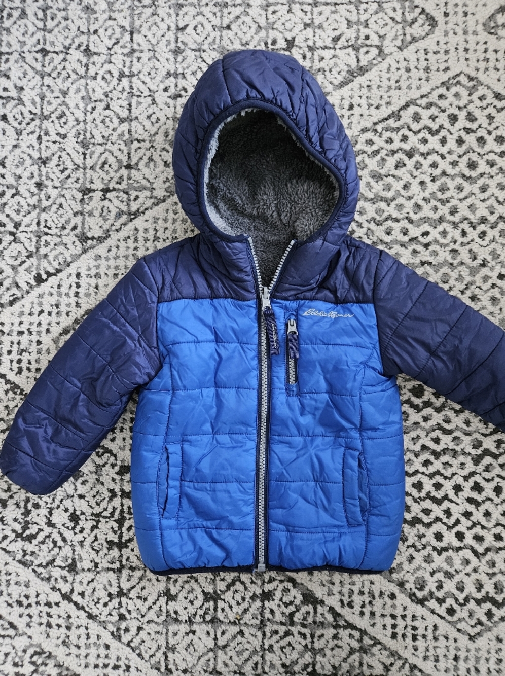 Eddie Bauer Reversible Winter Jacket In Blue Size 2T